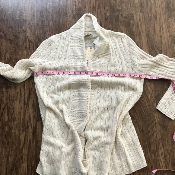 Lucky Brand cream Cardigan knit boho sweater sz M - Picture 5 of 7